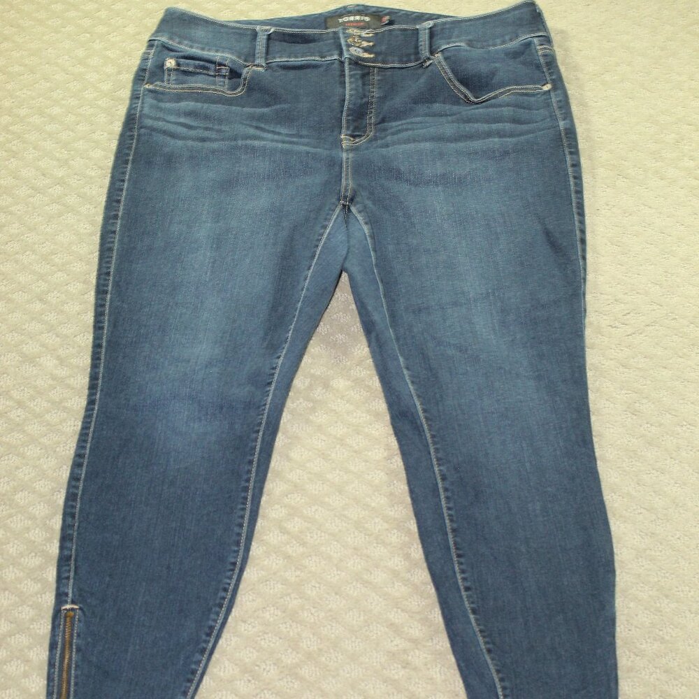 Torrid Jeans 20R (39x25.5) Blue Jegging Skinny Stretch High-Rise Zipper Ankle